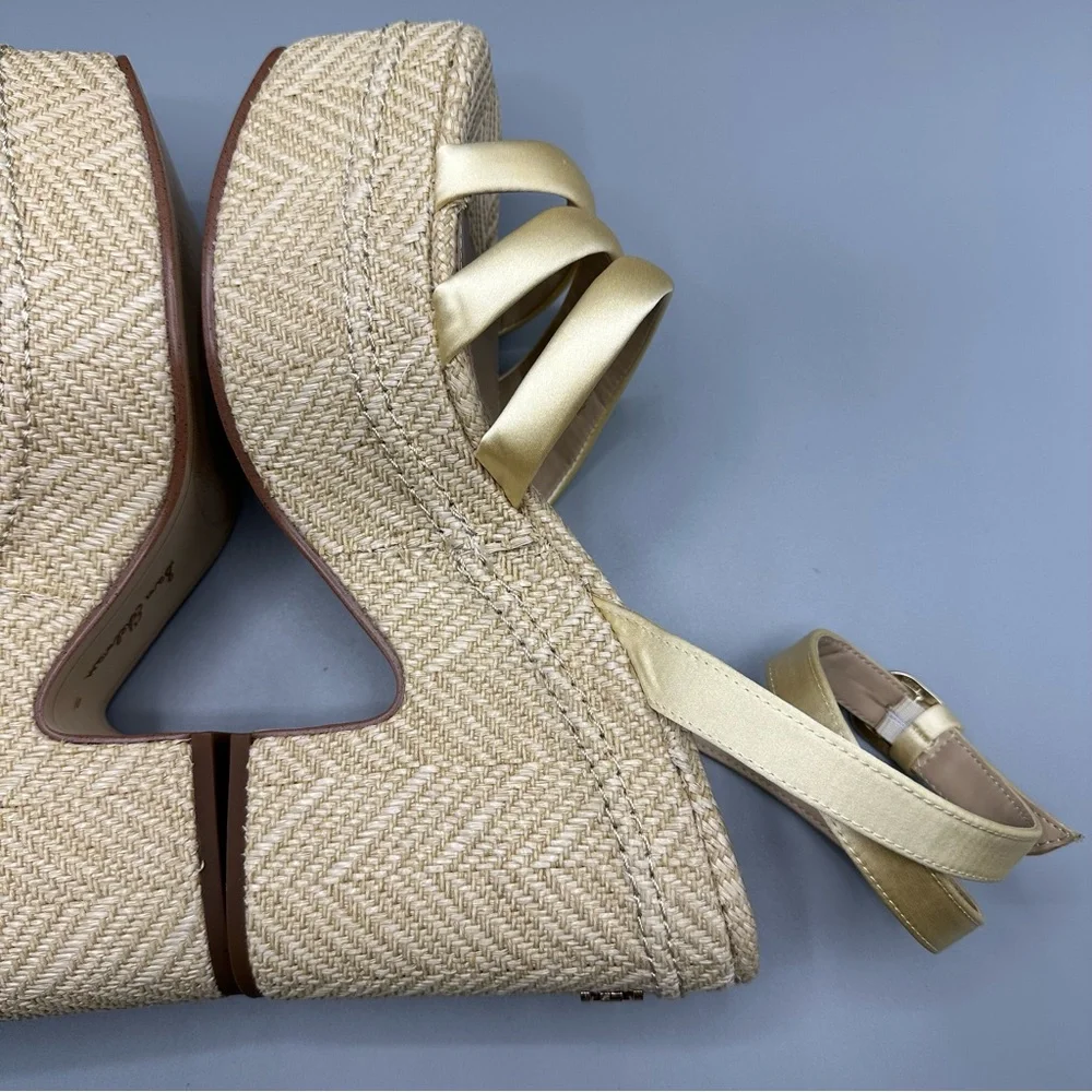 Sam Edelman Tibby Washed Lemon Plarform Wedge Sandal Women’s Size 10 M